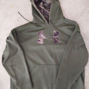 Under Armour Rival Fleece Camo Hoodie Men's XXL Marine Green